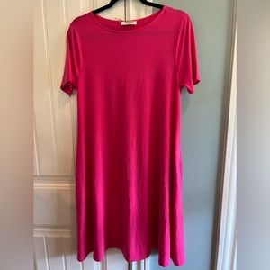 Zenana Loose T-Shirt Dress w/Pockets Large